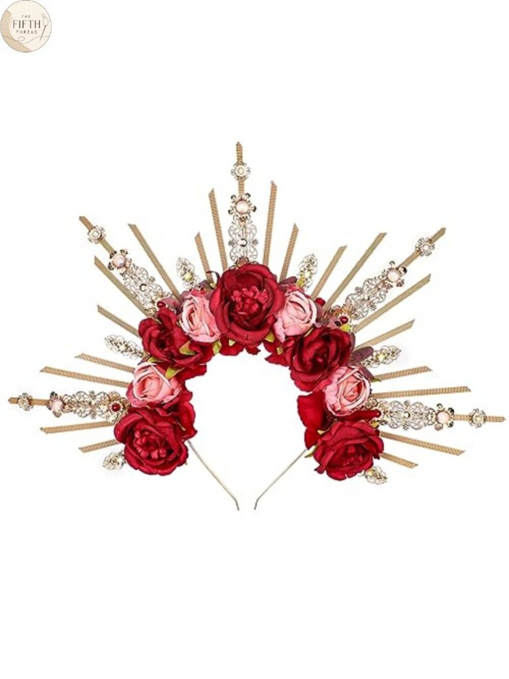 Handmade Renfaire Halo Crown Woodland Flower Headpiece for Women